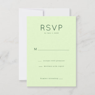 Elegant Pale Green RSVP Card