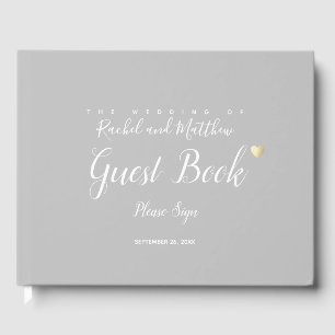 elegant pale grey wedding sign-book guest book