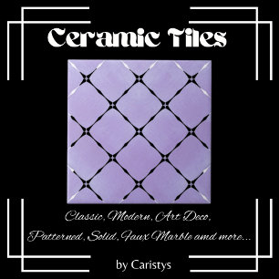 Elegant Pale Mauve & White Squares Tile