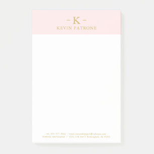 Elegant Pale Pink   Gold Minimalistic Text Post-it Notes