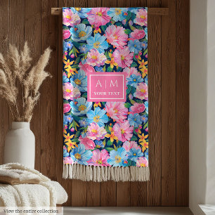 Elegant pale pink preppy watercolor birthday gift fleece blanket