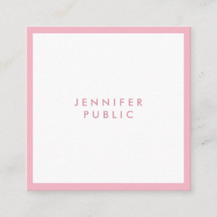 Elegant Pale Pink Professional Minimalist Template Square Business Card