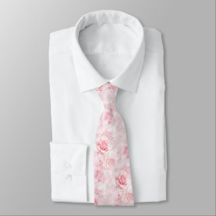 Elegant pale pink roses tie