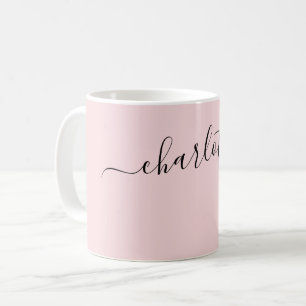 Elegant Pale Rose Colour Modern Name Personalized Coffee Mug