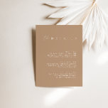 Elegant Pale Taupe Wedding Details Enclosure Card<br><div class="desc">Design features an handwritten font and modern minimalist design. Designed to coordinate with for the «SERENA» Wedding Invitation Collection. To change details, click «Personalize». To move the text or change the size, font, or colour, click «Click to customize further» It. View the collection link on this page to see all...</div>