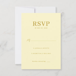 Elegant Pale Yellow RSVP Card