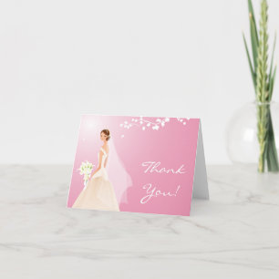 Élégant pâlissez - la carte de note rose de Merci