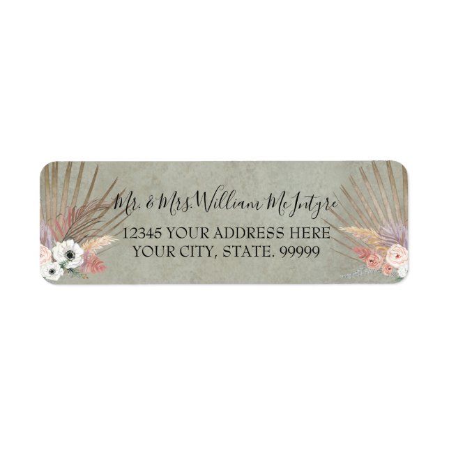 Elegant Palm Green Floral Tropical Foliage Wedding (Front)