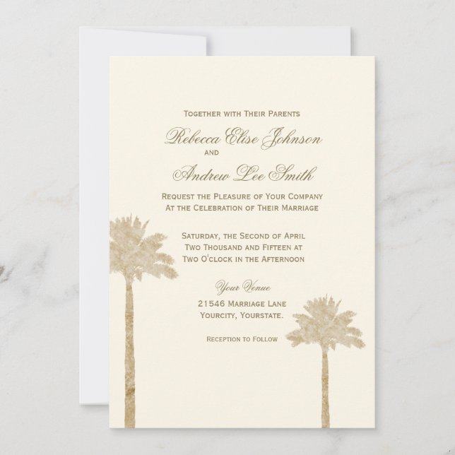 Elegant Palm Invitation (Front)