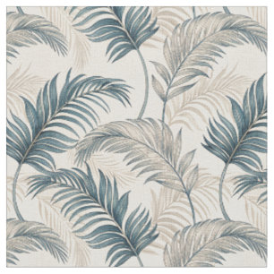 Elegant Palm Leaf Line Art Botanical Sketch Design Fabric