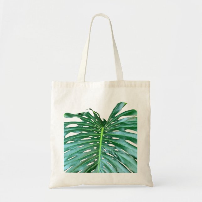 Elegant Palm Leaf tropical jungle rainforest leaf Tote Bag (Front)