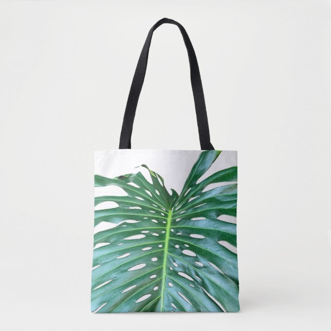 Elegant Palm Leaf tropical jungle rainforest leaf Tote Bag (Front)