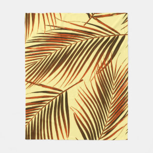 Elegant Palm Repeat Pattern Design Fleece Blanket