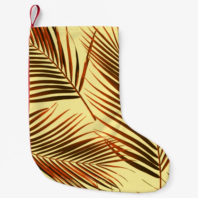 Elegant Palm Repeat Pattern Design Small Christmas Stocking (Front)