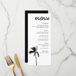 Elegant Palm Tree Bat Mitzvah Dinner Menu