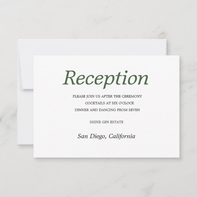 Elegant  Palm Tree  Chic Wedding RSVP Card (Front)