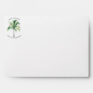 Elegant Palm Tree Modern Family Christmas Envelope