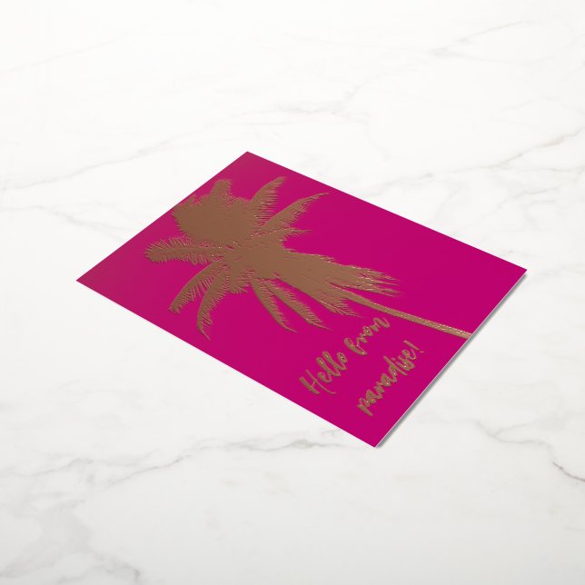 Elegant Palm tree Travel Postcard (Rotated)