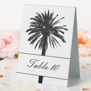 Élégant palmier mariage numéro de table signes de