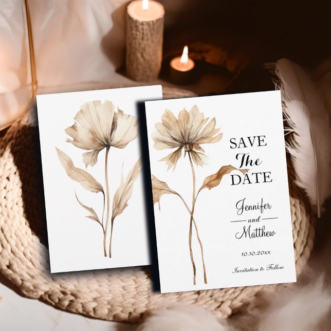 Elegant Pampas Grass 5x7"  Save The Date (Creator Uploaded)