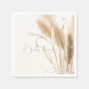 elegant Pampas grass Baby shower Napkin