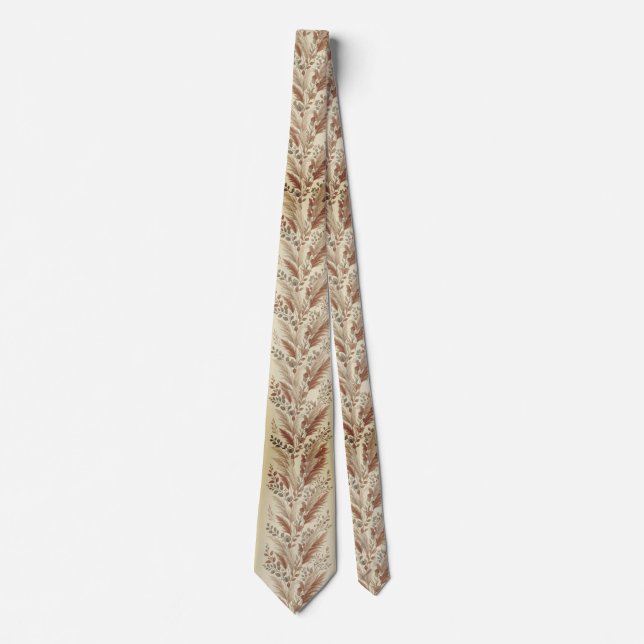 Elegant Pampas Grass & Eucalyptus Tie (Front)