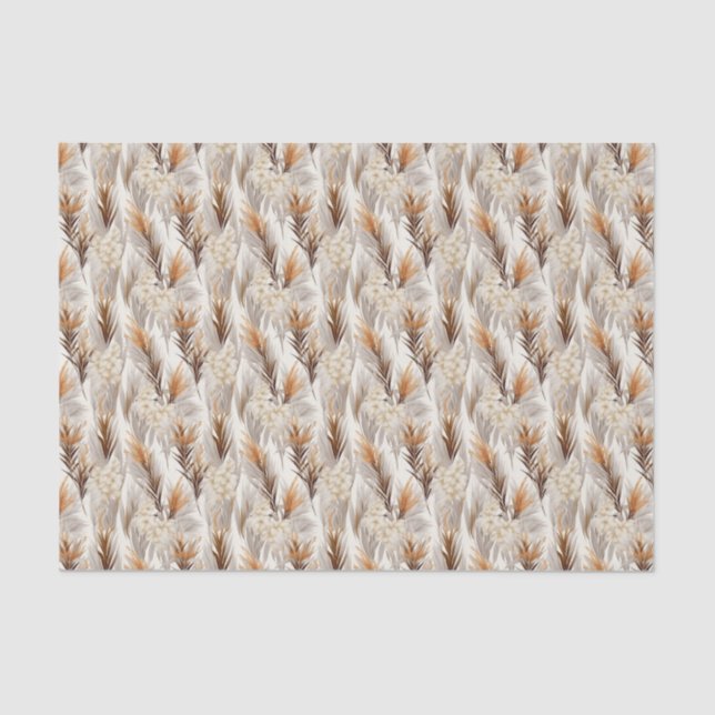 Elegant Pampas Grass tiled  Tissue Paper (Front)