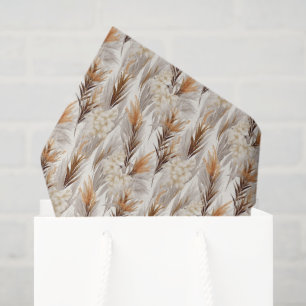 Elegant Pampas Grass tiled Tissue Paper