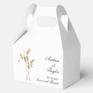 Elegant Pampas Grass Wedding Favor Box