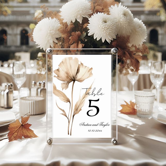 Elegant Pampas Grass  Wedding Table Number (Creator Uploaded)