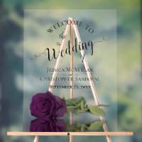 Élégant panneau de bienvenue de mariage Rose Viole