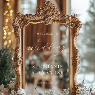 Élégant panneau de bienvenue miroir de mariage sel