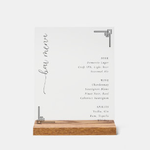 Élégant Panneau de Menu de Bar Minimaliste