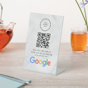Élégant panneau de table QR code pour les avis Goo