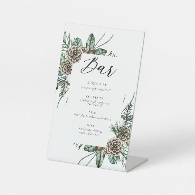 Élégant panneau Mariage floral hiver (Recto)