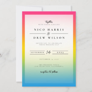 Elegant Pansexual Pride Wedding Invitation