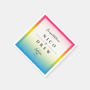 Elegant Pansexual Pride Wedding  Napkin