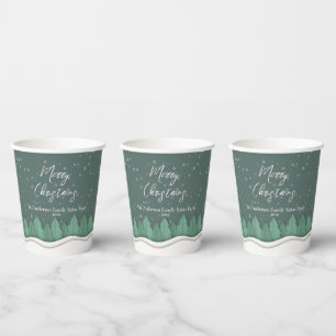 Elegant Papercut Winter Forest Christmas Trees Paper Cups