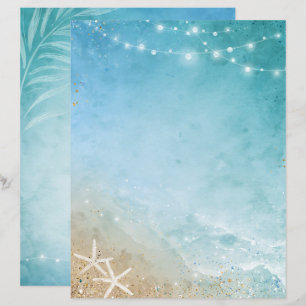 Elégant papier à lettres bleu et Turquoise
