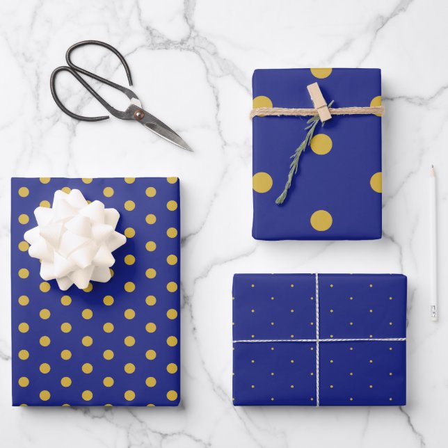 Élégant papier d'enveloppement de la Polka Or de l (Recto)