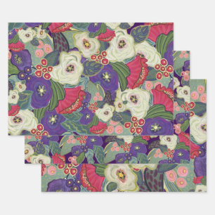 Élégant papier d'enveloppement floral de Noël