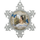 Élégant papillon bleu Quinceanera Photo de Noël