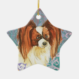 Elegant Papillon Ceramic Ornament