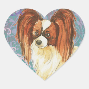 Elegant Papillon Heart Sticker