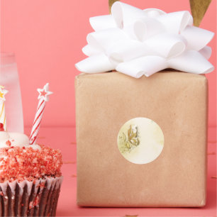 Élégant Papillon terfly classique rond autocollant