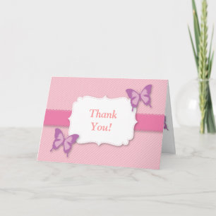 Elégant papillon violet merci baby shower