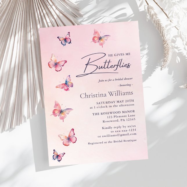 Élégant Papillons Nuptiale Douche Invitation (Créateur téléchargé)