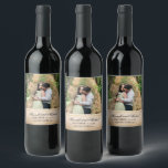 Elegant Parchment Paper Template Wedding Wine Label<br><div class="desc">Create your own elegant template wine labels by adding your own photo and personalized text. The luxurious, parchment paper design features art by Raphaela Wilson, and beautifully compliments vineyard weddings and other special occasions celebrated at a winery, such as a bridal shower, birthday party, milestone anniversary, or other events come...</div>