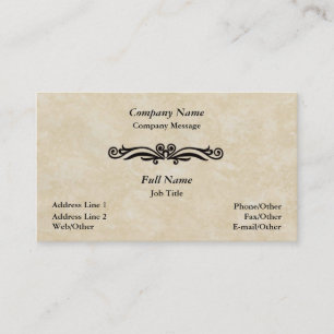 Elegant Parchment Swirl Business Card Template