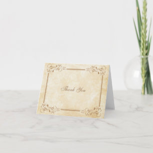 Elégant Parchment Vintage Merci Cartes